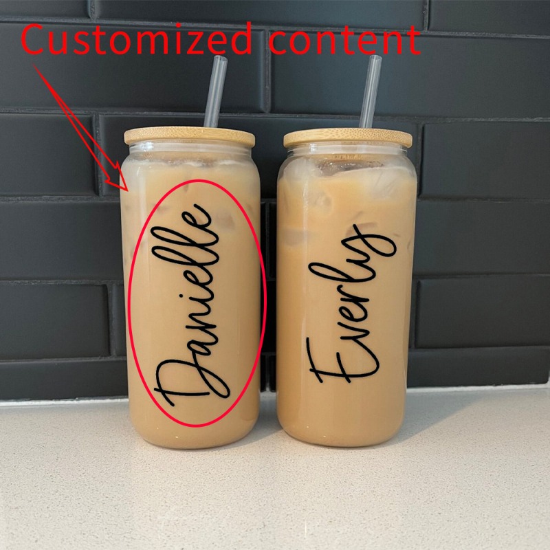 Reusable Straw - Customized Your Name Personalized Glass Iced
