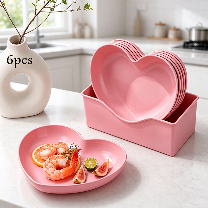 6Pcs Heart Shaped Plates Set w - đánh giá và giá Reusable Straw