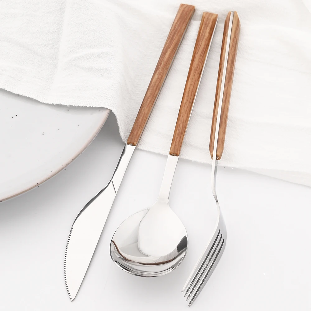 16/24/30Pcs Stainless Steel Im - đánh giá và giá Bamboo Cutlery