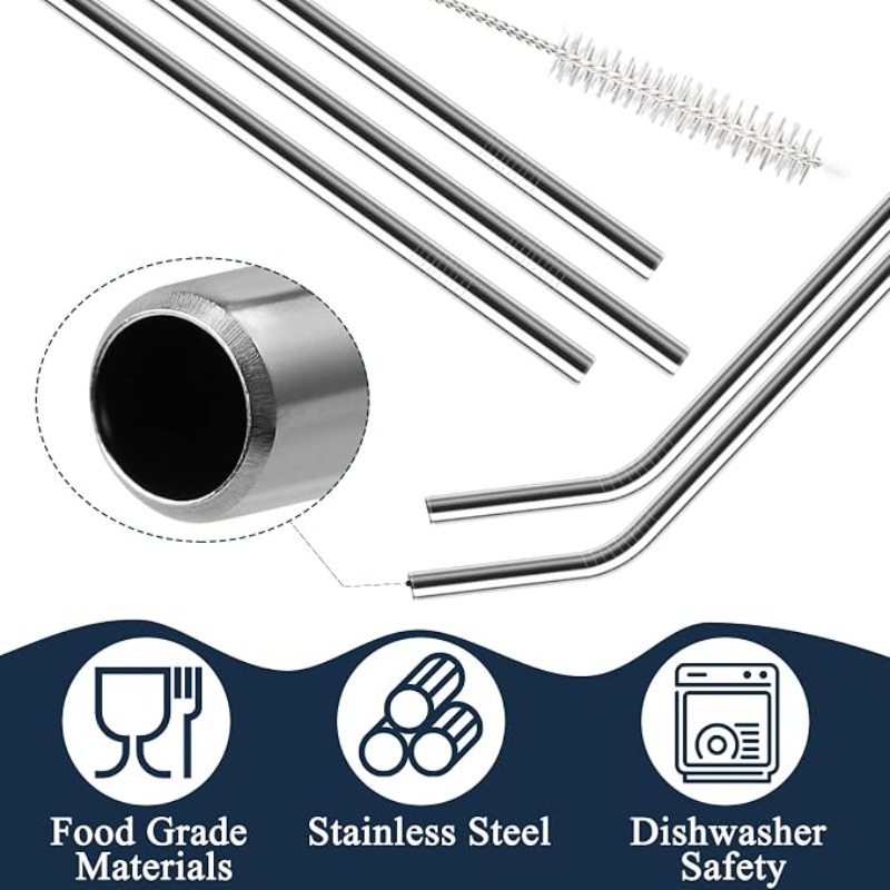 3pcs Reusable Stainless Steel  - đánh giá và giá Reusable Straw
