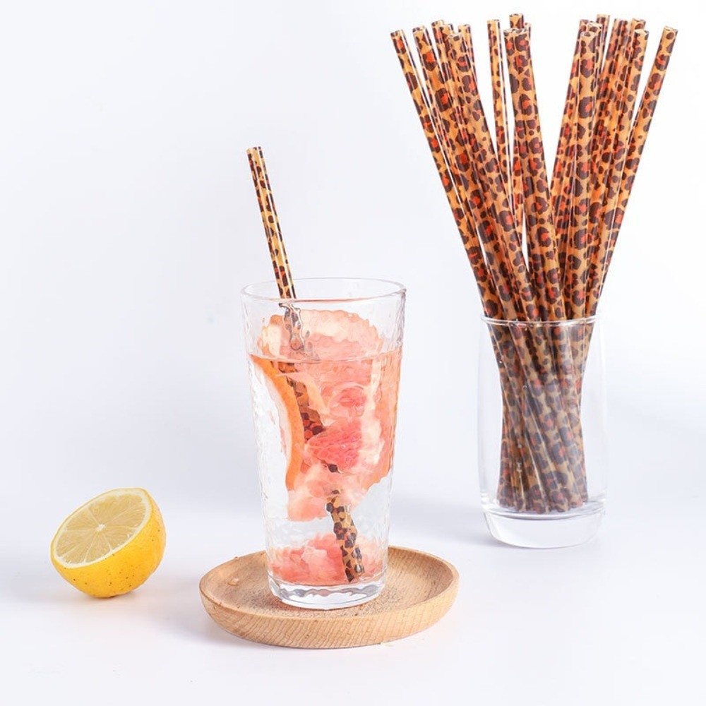Trendy Leopard Print Drinking  - đánh giá và giá Reusable Straw