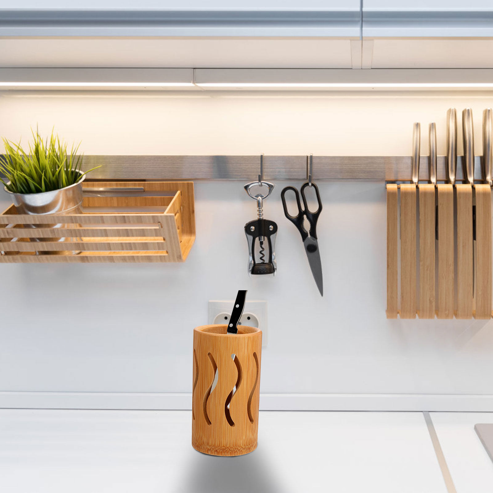 Bamboo Tableware Holder Large  - đánh giá và giá Bamboo Cutlery