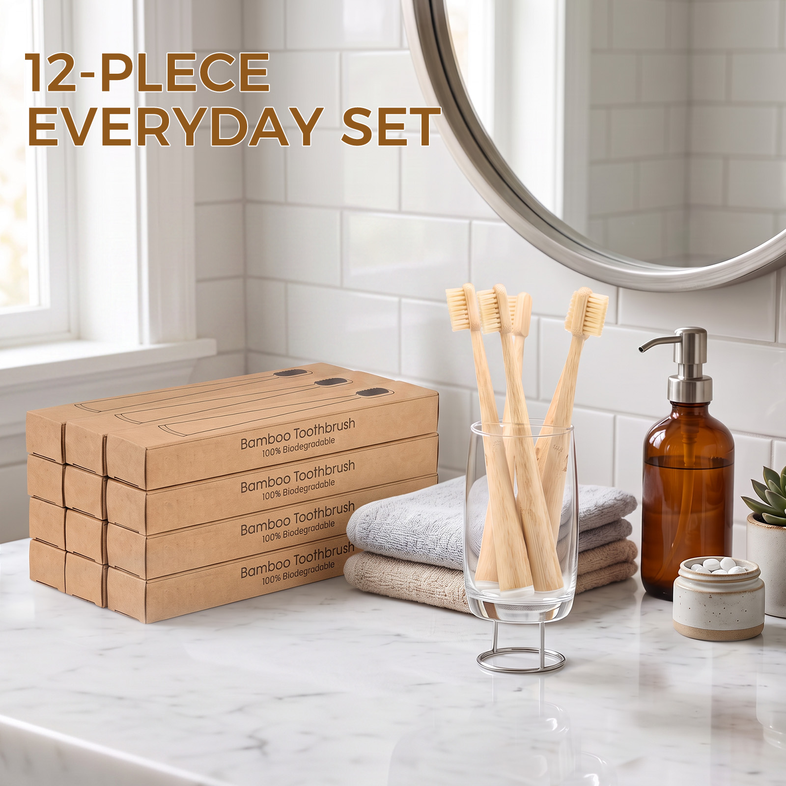 12Pcs Boar Bristles Natural Ba - đánh giá và giá Bamboo Toothbrush